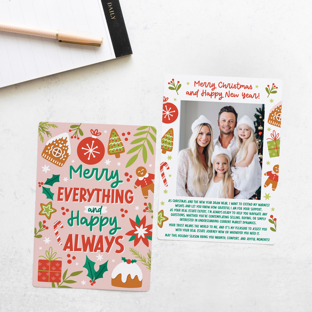 Set of Merry Everything and Happy Always | Christmas Mailers | Envelopes Included | M27-M006