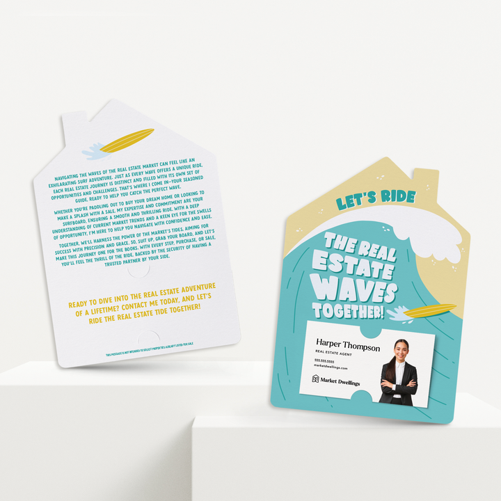 Set of Let's Ride The Real Estate Waves Together! | Summer Mailers | Envelopes Included | M277-M001-AB Mailer Market Dwellings