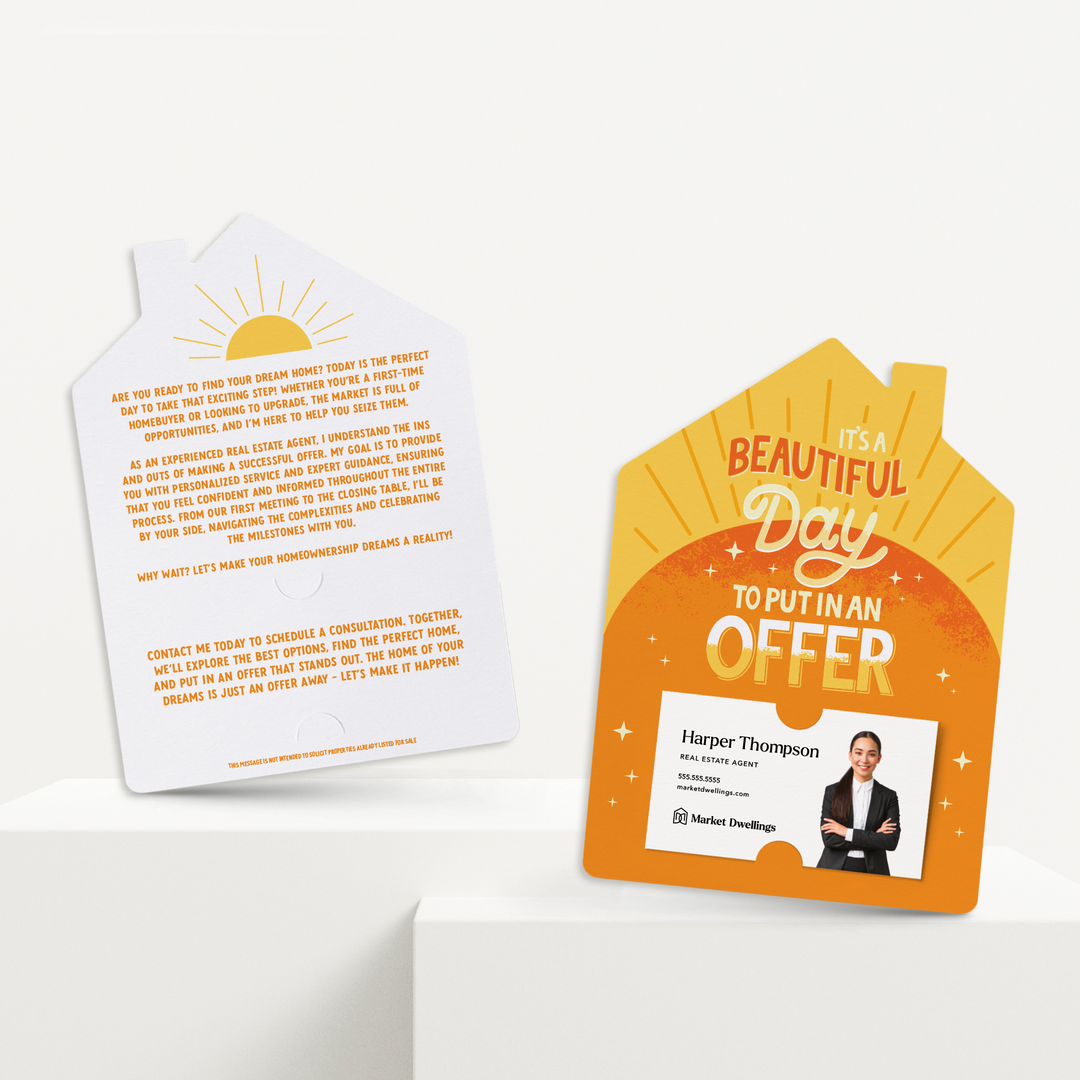 Set of  It’s A Beautiful Day To Put In An Offer | Mailers | Envelopes Included | M289-M001 Mailer Market Dwellings