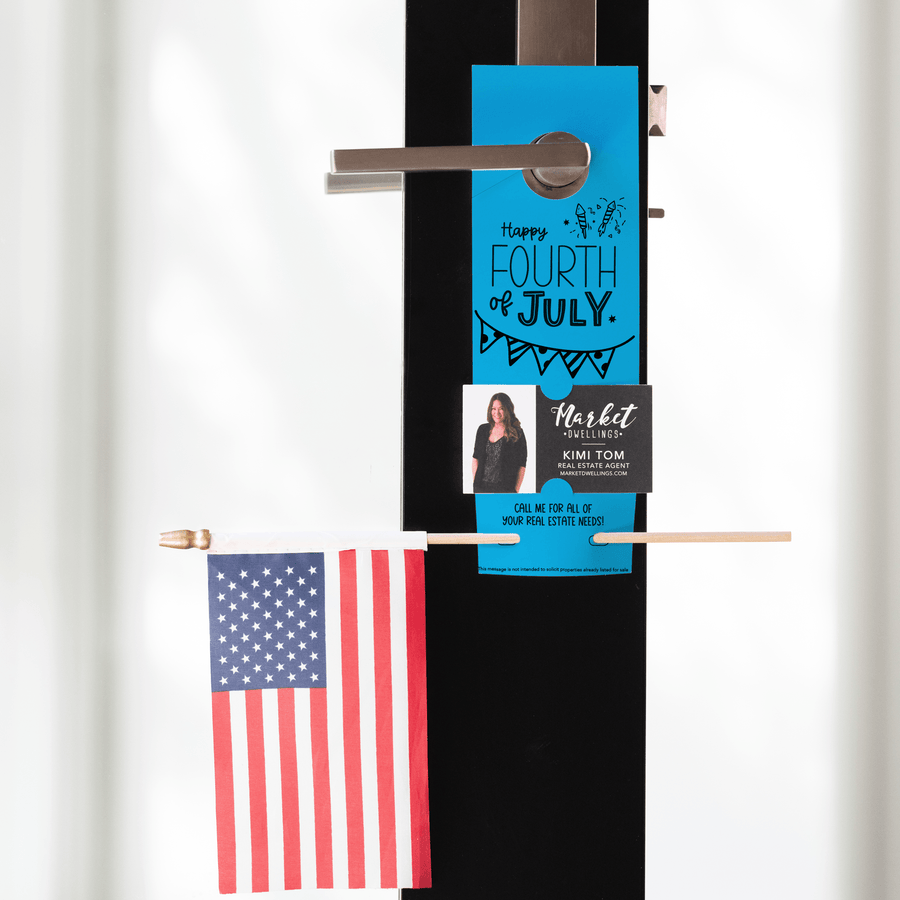 Happy Fourth of July | Flag Holder Door Hanger | 1-DH004 Door Hanger Market Dwellings   