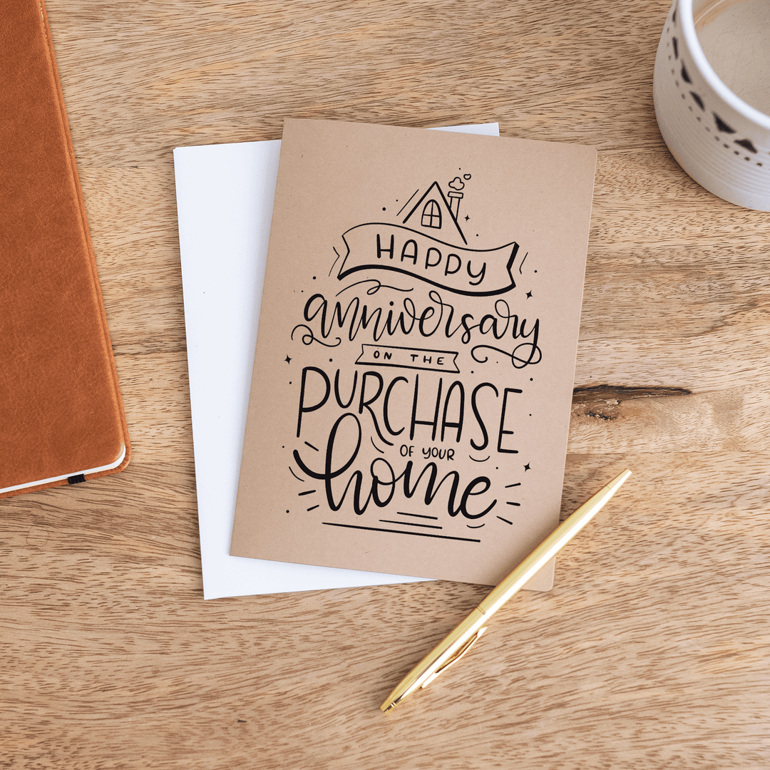 Set of Happy Anniversary on the Purchase of Your Home Greeting Cards | Envelopes Included Greeting Card Market Dwellings