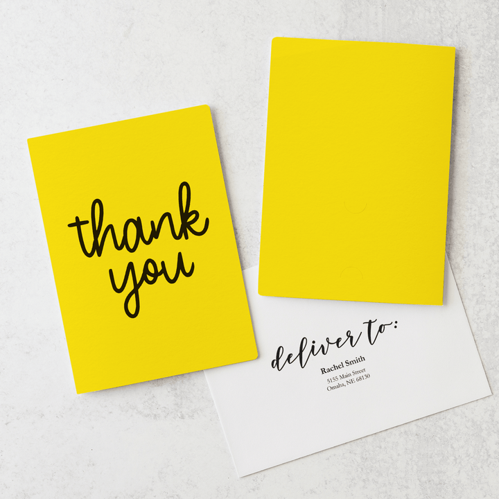 Set of "Thank You" Greeting Cards with Business Card Insert | Envelopes Included | 10-GC001 Greeting Card Market Dwellings LEMON  