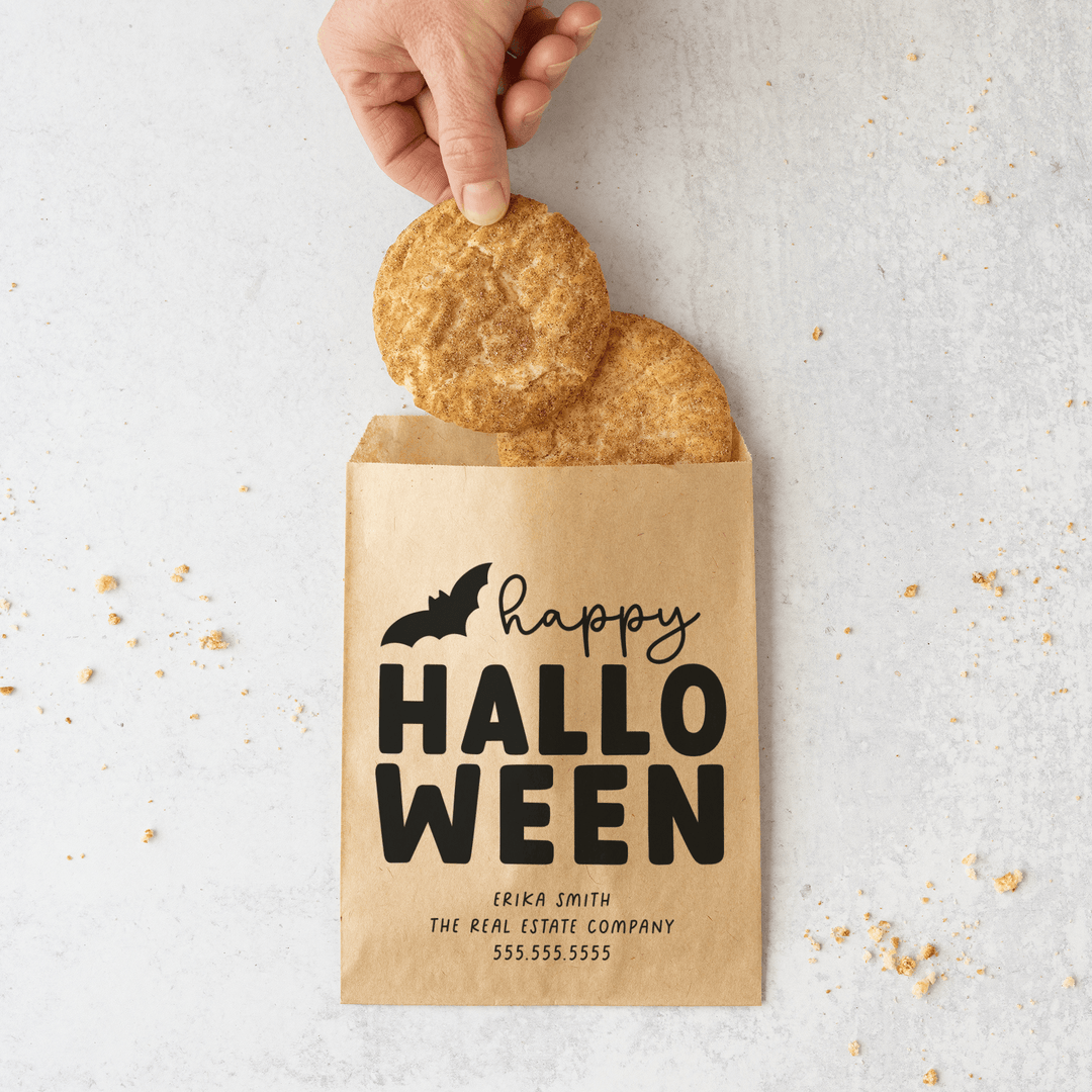Customizable | Set of Happy Halloween Bakery Bags | 14-BB Bakery Bag Market Dwellings