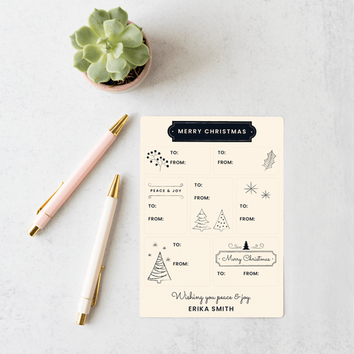 Happy Holidays | Gift Tag Sticker Sheets Stickers Market Dwellings