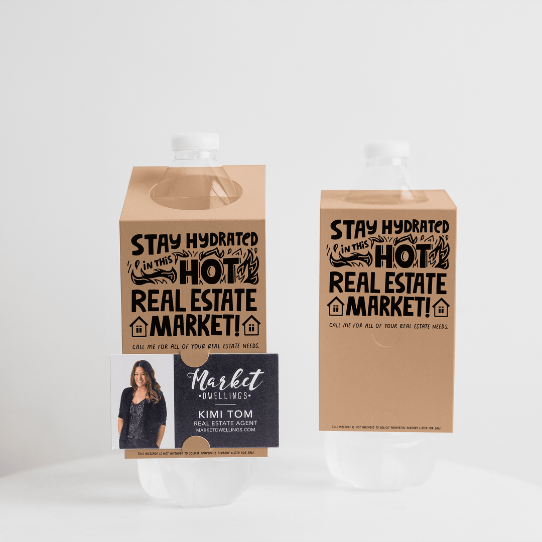 Stay Hydrated In This Hot Real Estate Market Bottle Hang Tags | 22-BT001 Bottle Tag Market Dwellings KRAFT  