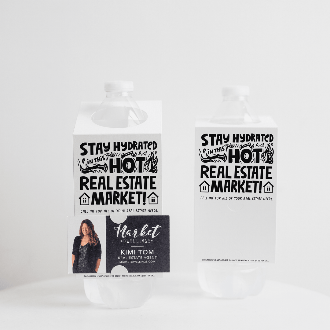 Stay Hydrated In This Hot Real Estate Market Bottle Hang Tags | 22-BT001 Bottle Tag Market Dwellings WHITE  