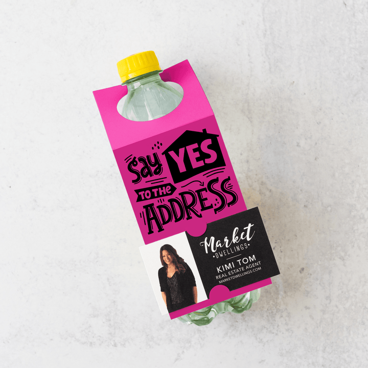 Say Yes To The Address | Bottle Hang Tag | Bottle Bib | 24-BT001 Bottle Tag Market Dwellings RAZZLE BERRY  