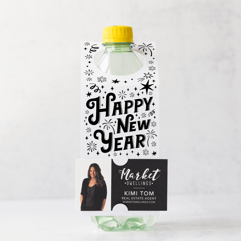 Happy New Year | New Year Bottle Tags | 28-BT001 Bottle Tag Market Dwellings   