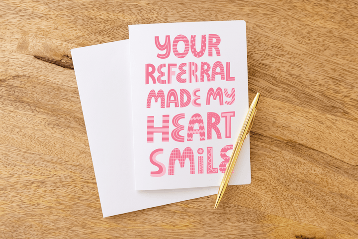 Set of Your Referral Made My Heart Smile Greeting Cards | Envelopes Included Greeting Card Market Dwellings