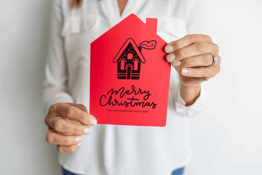 Set of House "Merry Christmas from Your Favorite Real Estate Agent" |  Holiday Greeting Cards | Envelopes Included | 29-GC002 Greeting Card Market Dwellings   