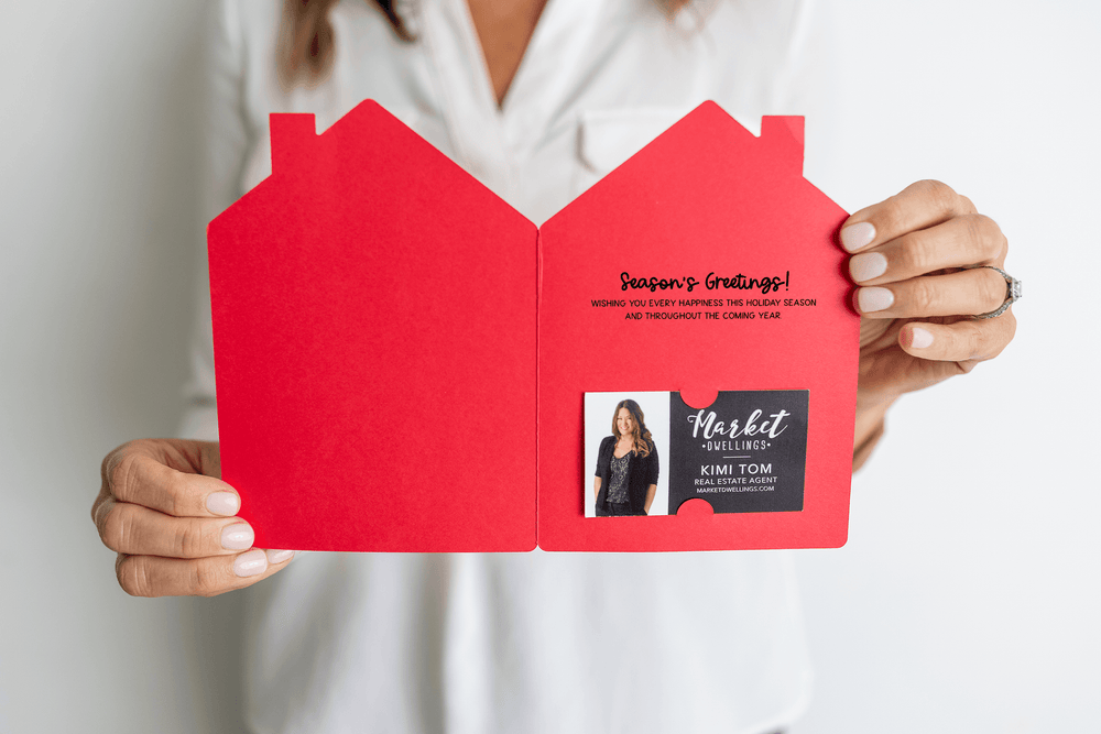 Set of House "Merry Christmas from Your Favorite Real Estate Agent" |  Holiday Greeting Cards | Envelopes Included | 29-GC002 Greeting Card Market Dwellings   