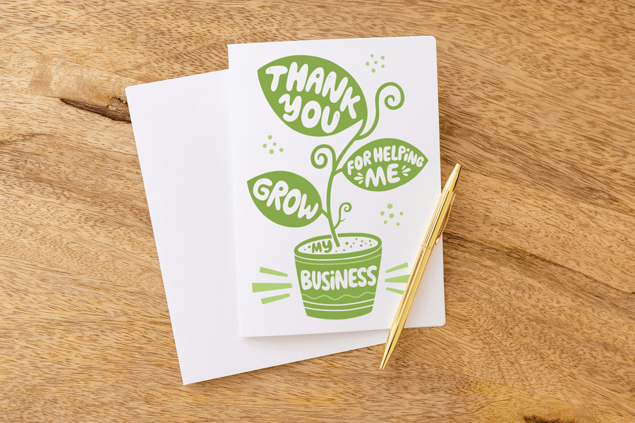 Set of Thank You For Helping Me Grow My Business Greeting Cards | Envelopes Included  | 30-GC001 Greeting Card Market Dwellings   