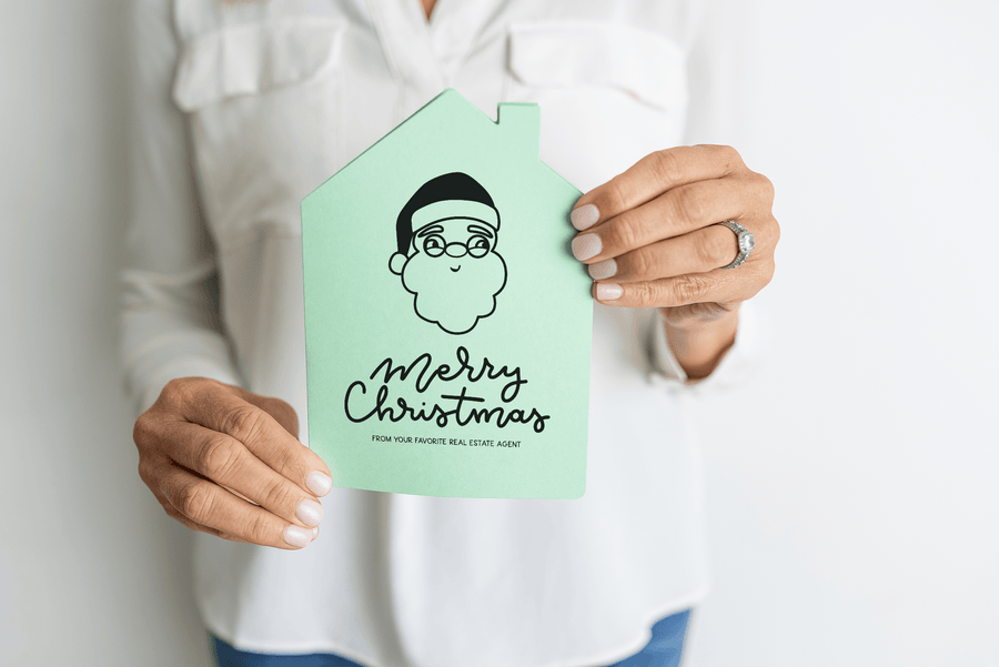 Set of Santa "Merry Christmas from Your Favorite Real Estate Agent" |  Holiday Greeting Cards | Envelopes Included | 30-GC002 Greeting Card Market Dwellings   