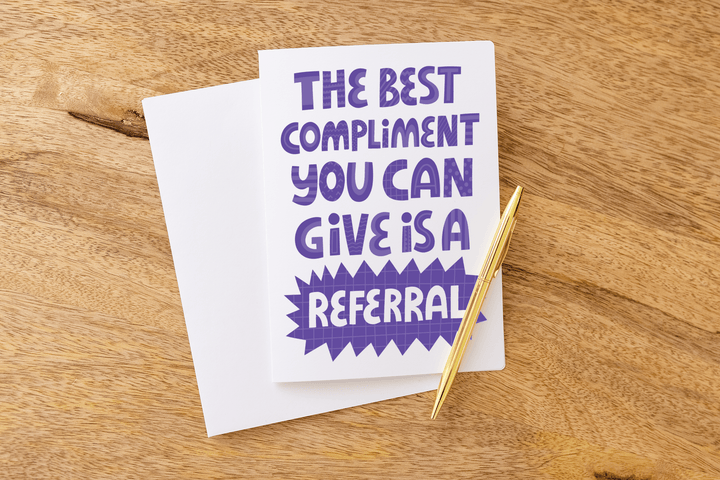 Set of The Best Compliment You Can Give is a Referral Greeting Cards | Envelopes Included  | 31-GC001 Greeting Card Market Dwellings