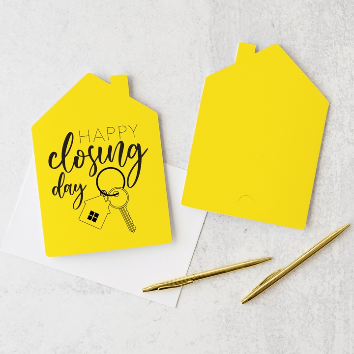 Set of Happy Closing Day Real Estate Agent Greeting Cards | Envelopes Included | 4-GC002 Greeting Card Market Dwellings LEMON  