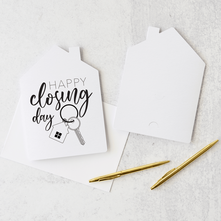 Set of Happy Closing Day Real Estate Agent Greeting Cards | Envelopes Included | 4-GC002 Greeting Card Market Dwellings WHITE  
