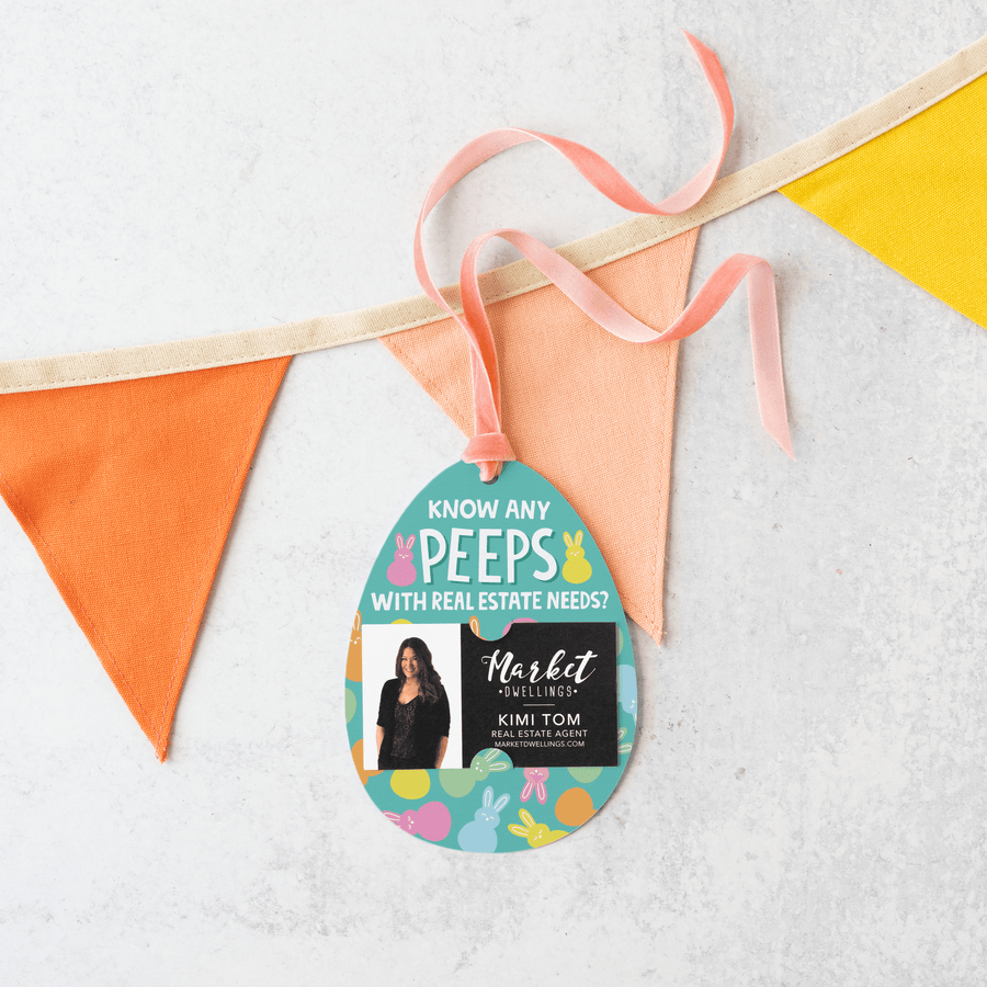Know Any Peeps With Real Estate Needs? | Easter Spring Gift Tags | 4-GT007-AB Gift Tag Market Dwellings SEAFOAM  