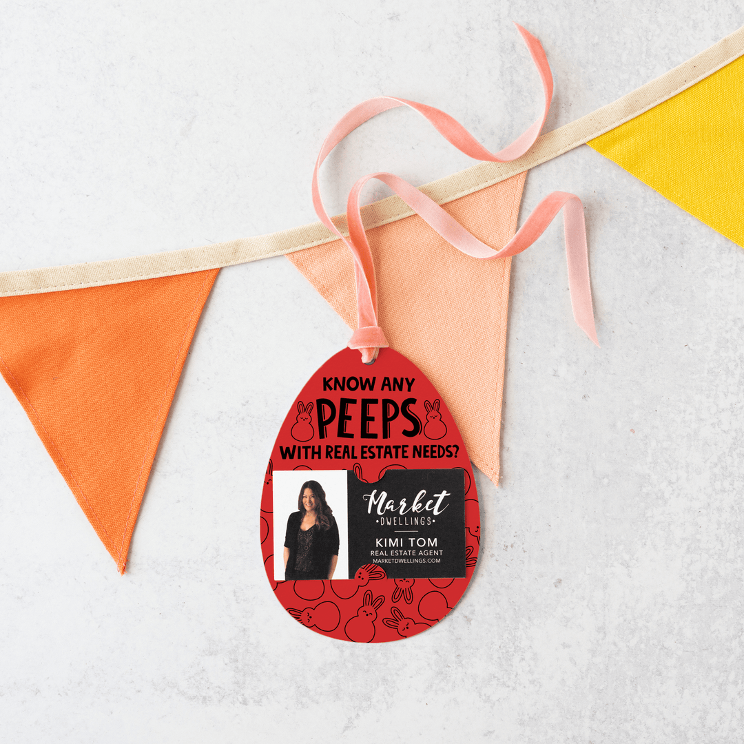 Know Any Peeps With Real Estate Needs? | Easter Spring Gift Tags | 5-GT007 Gift Tag Market Dwellings SCARLET  