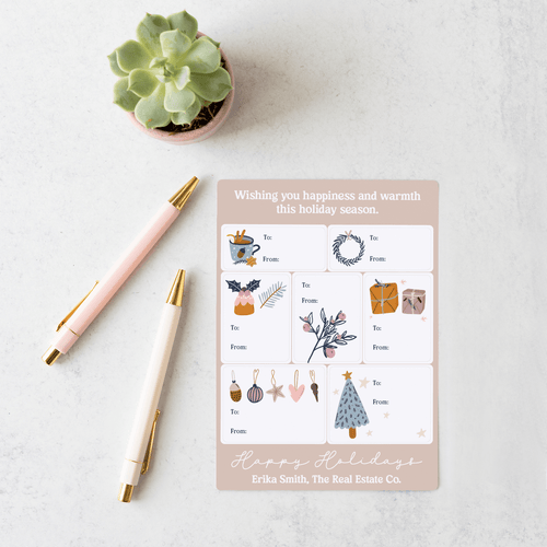 Happy Holidays | Gift Tag Sticker Sheets Stickers Market Dwellings