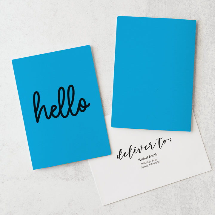 Set of "Hello" Greeting Cards with Business Card Insert | Envelopes Included | 9-GC001 Greeting Card Market Dwellings ARCTIC  