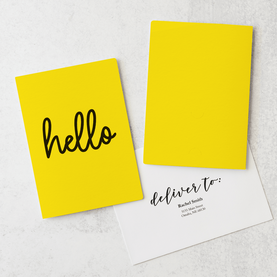 Set of "Hello" Greeting Cards with Business Card Insert | Envelopes Included | 9-GC001 Greeting Card Market Dwellings   