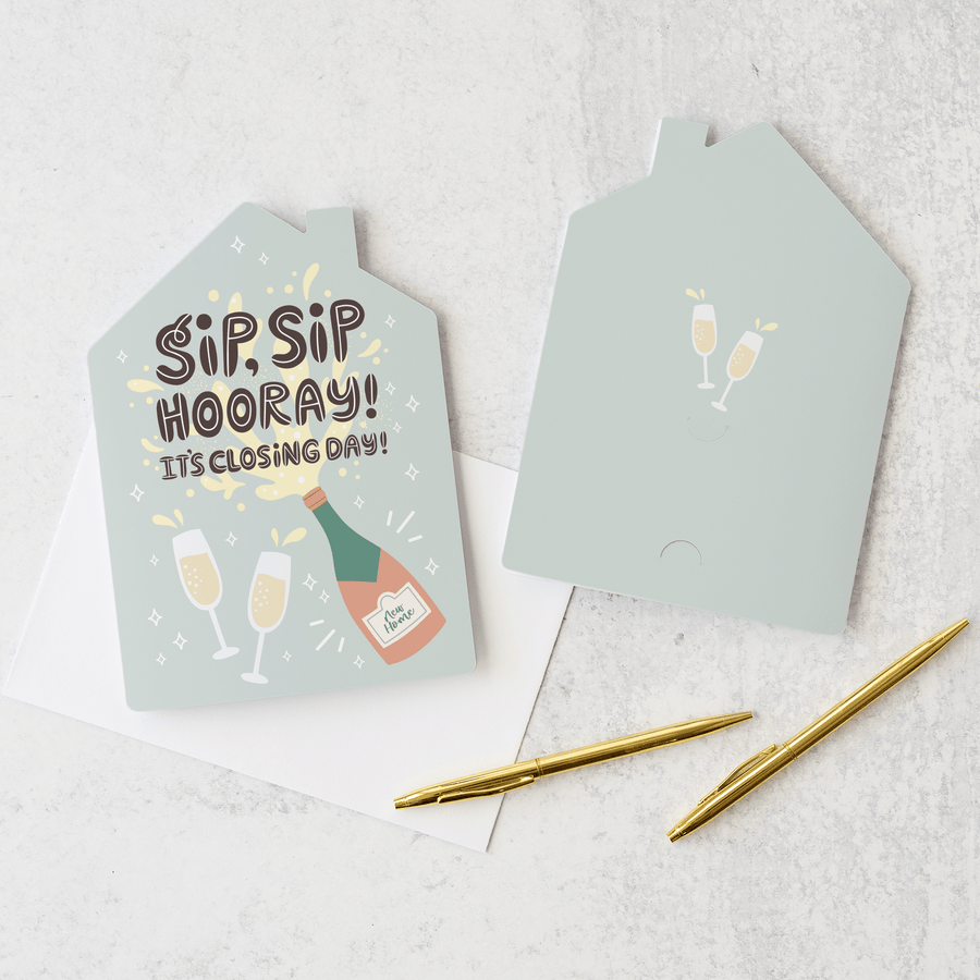 Set of Sip, Sip Hooray! It's Closing Day! | Greeting Cards | Envelopes Included | 53-GC002 Greeting Card Market Dwellings   