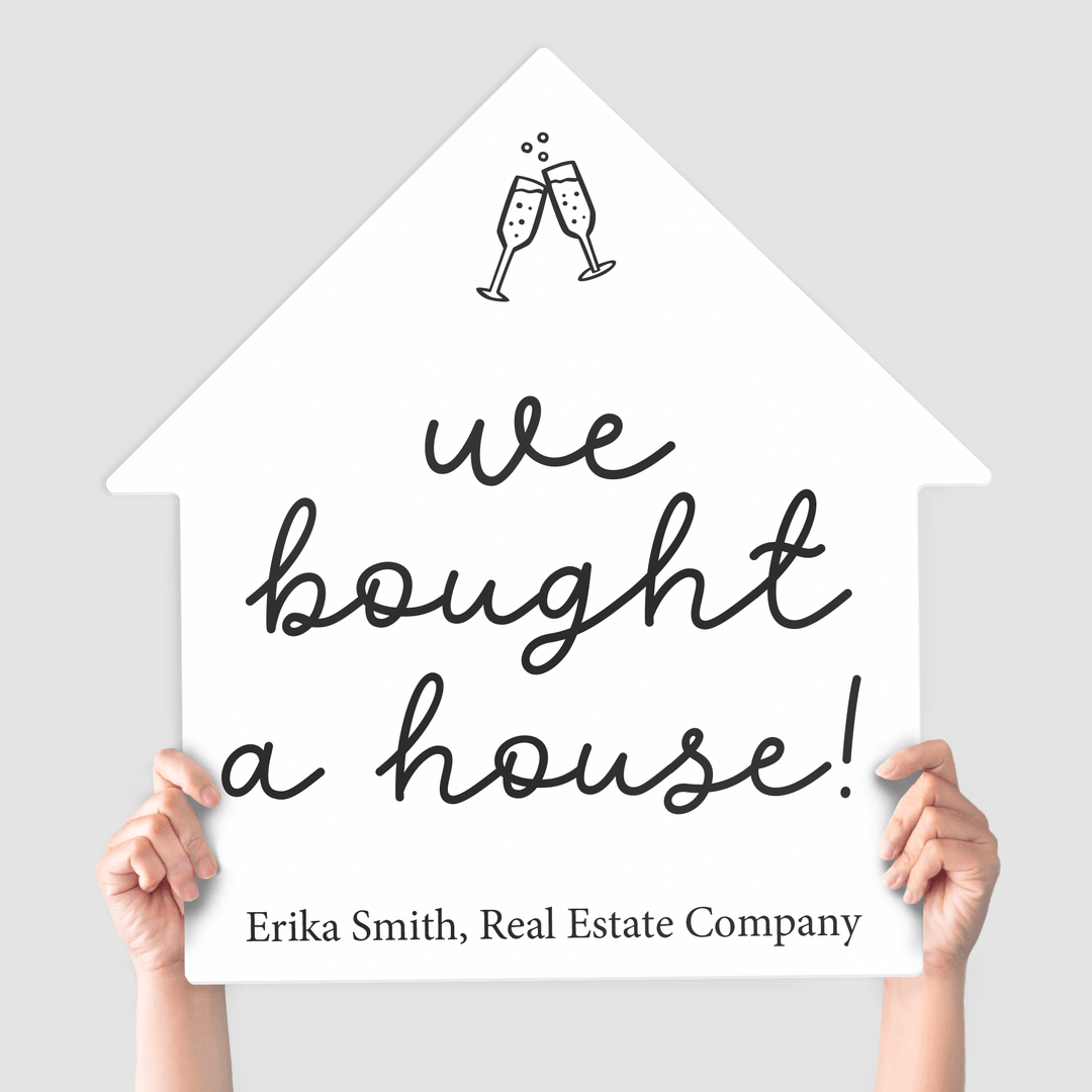 Customizable | Closing Day Real Estate House Sign | Photo Prop | DSY-15-AB House Sign Market Dwellings WHITE we bought a house!