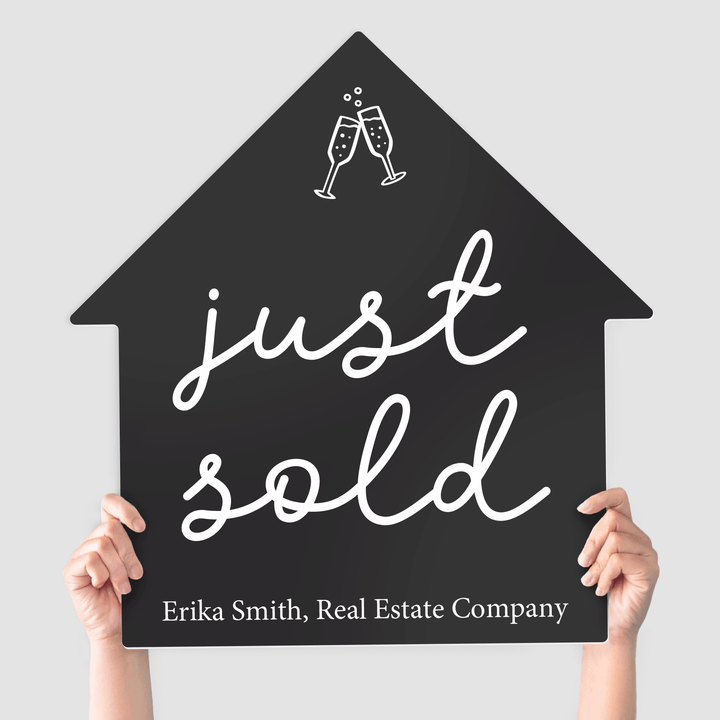 Customizable | Closing Day Real Estate House Sign | Photo Prop | DSY-15-AB House Sign Market Dwellings DARK GRAY just sold