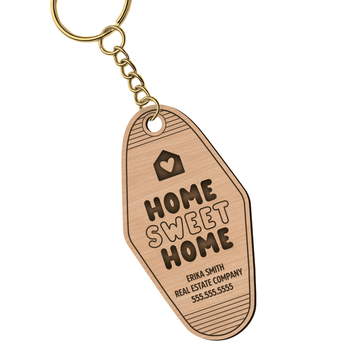 Set of Customizable Home Sweet Home Keychains | KC-03-AB Keychain Market Dwellings CHERRY GOLD 