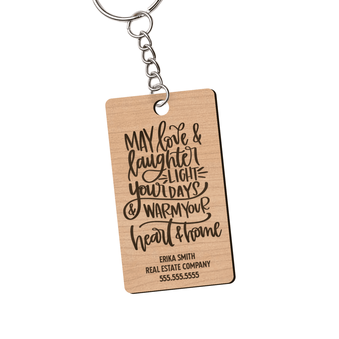 Set of Customizable May Love & Laughter Light Your Days Keychains | KC-05-AB Keychain Market Dwellings CHERRY SILVER 