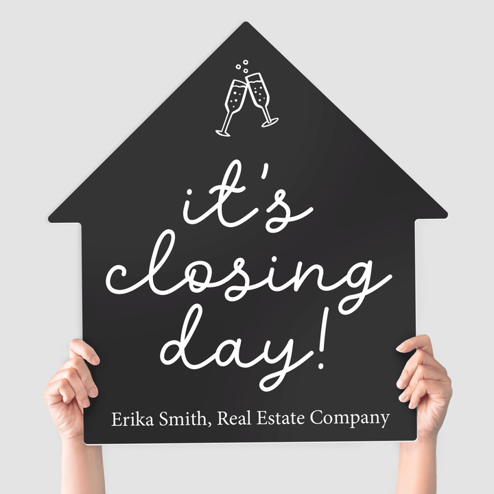 Customizable | Closing Day Real Estate House Sign | Photo Prop | DSY-15-AB House Sign Market Dwellings DARK GRAY it's closing day!