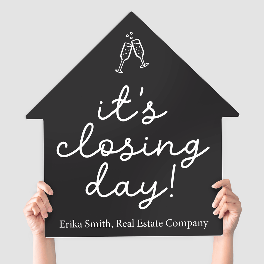 Customizable | Closing Day Real Estate House Sign | Photo Prop | DSY-15-AB House Sign Market Dwellings DARK GRAY it's closing day!