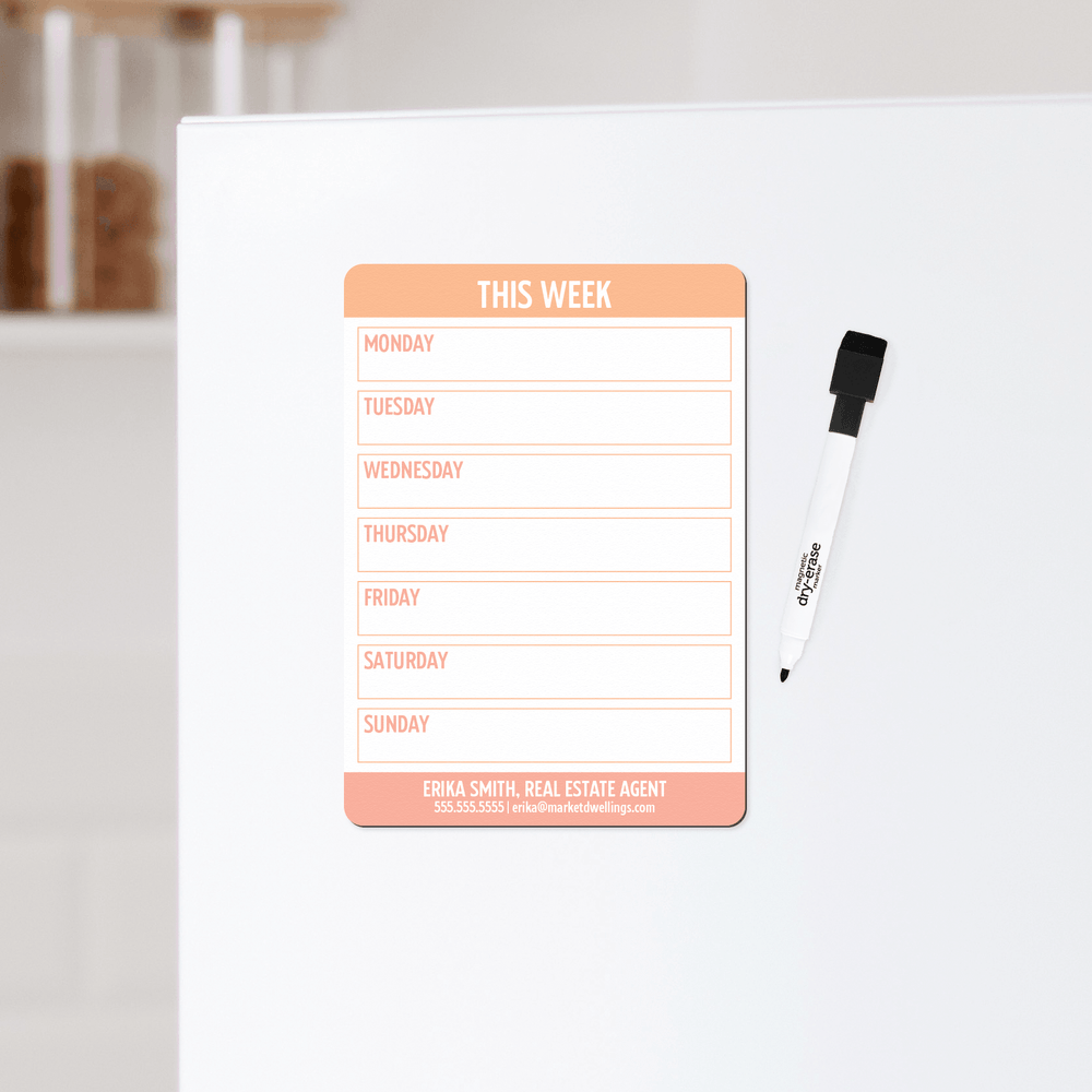 Customizable | Dry Erase Memo Refrigerator Magnets | DSM57-06-AB Magnet Market Dwellings BLUSH