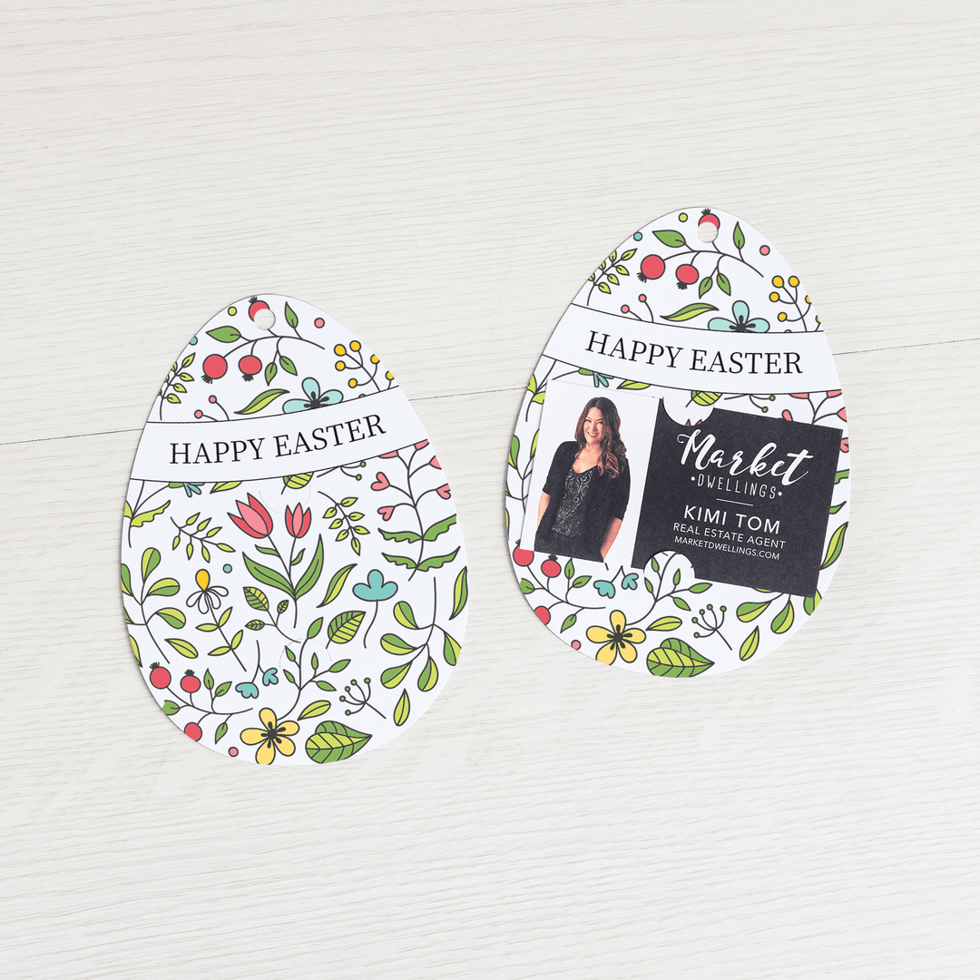 "Happy Easter" Floral Gift Tag | Spring | Pop By Gift Tag | E2-GT007 - Market Dwellings