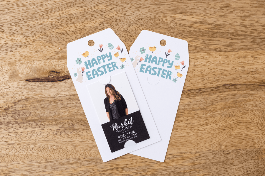 Vertical | "Happy Easter" | Pop By Gift Tag | E3-GT005 Gift Tag Market Dwellings   