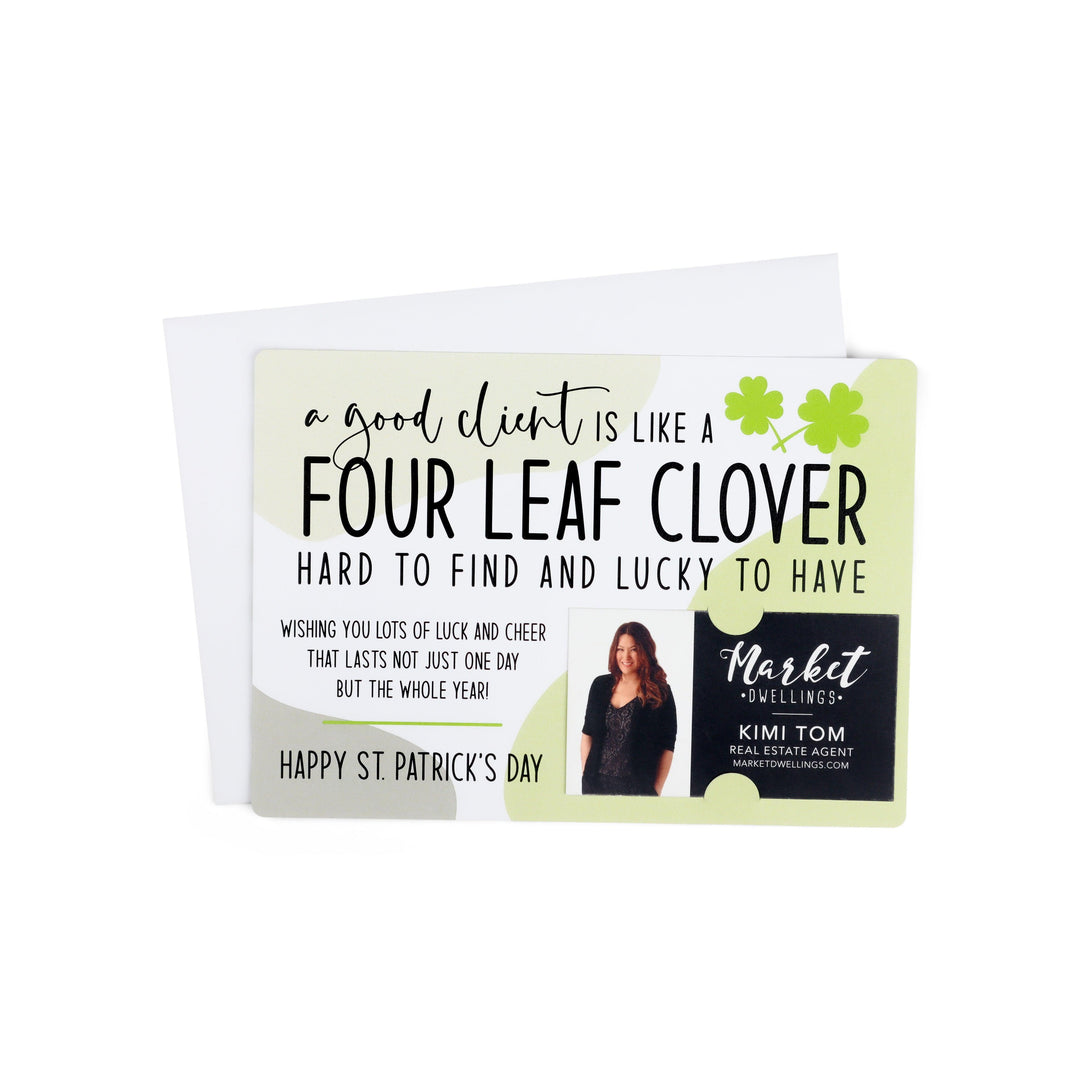 Set of "A Good Client is Like a Four Leaf Clover" Double Sided Mailers | Envelopes Included | SP1-M003 Mailer Market Dwellings   