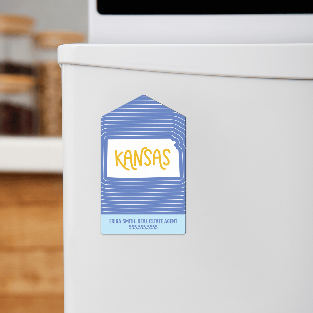 Customizable | State Refrigerator Magnets | DSM-03-AB Magnet Market Dwellings KANSAS  
