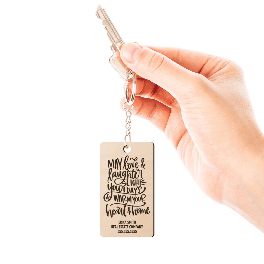 Set of Customizable May Love & Laughter Light Your Days Keychains | KC-05-AB Keychain Market Dwellings   