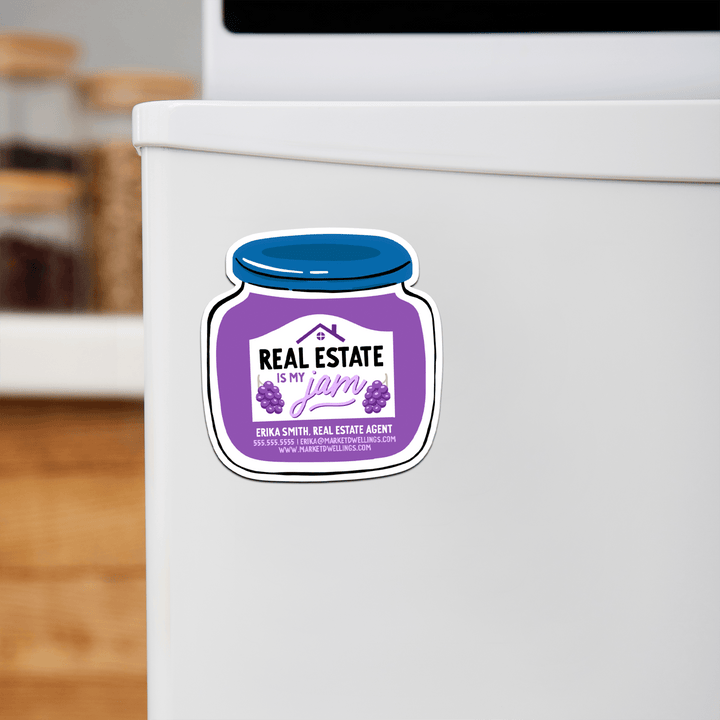 Customizable | Real Estate Is My Jam Refrigerator Magnets | DSM-12-AB Magnet Market Dwellings LILAC