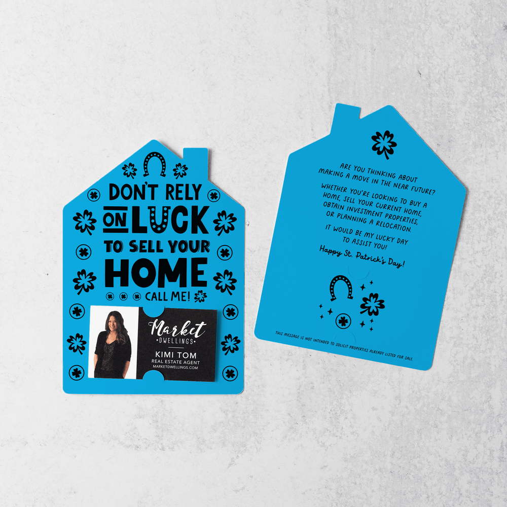 Set of Don't Rely On Luck To Sell Your Home Call Me! | St. Patrick's Day Mailers | Envelopes Included | M105-M001 Mailer Market Dwellings ARCTIC  