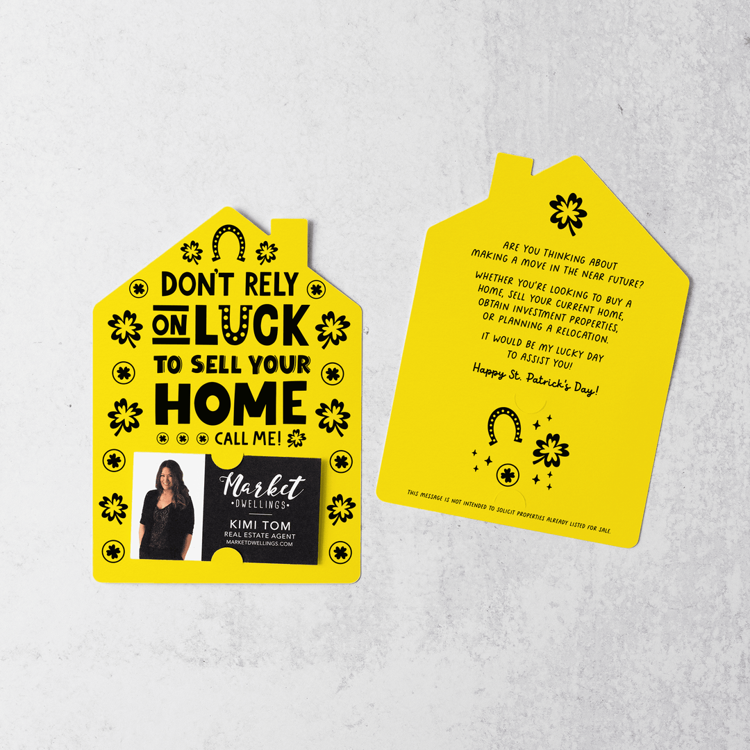 Set of Don't Rely On Luck To Sell Your Home Call Me! | St. Patrick's Day Mailers | Envelopes Included | M105-M001 Mailer Market Dwellings LEMON  
