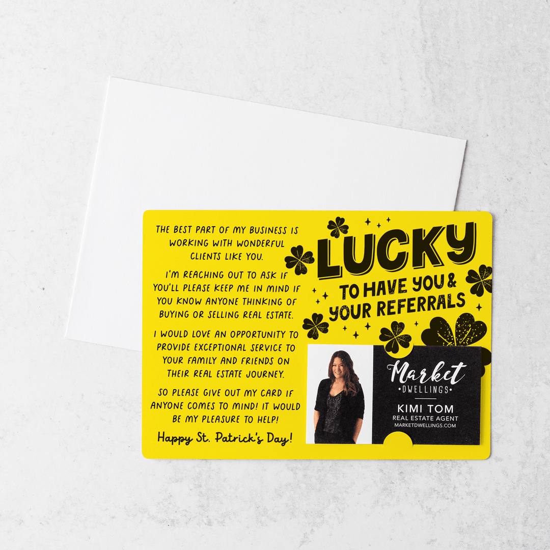 Set of Lucky To Have You & Your Referrals | St. Patrick's Day Mailers | Envelopes Included | M121-M003 Mailer Market Dwellings LEMON  