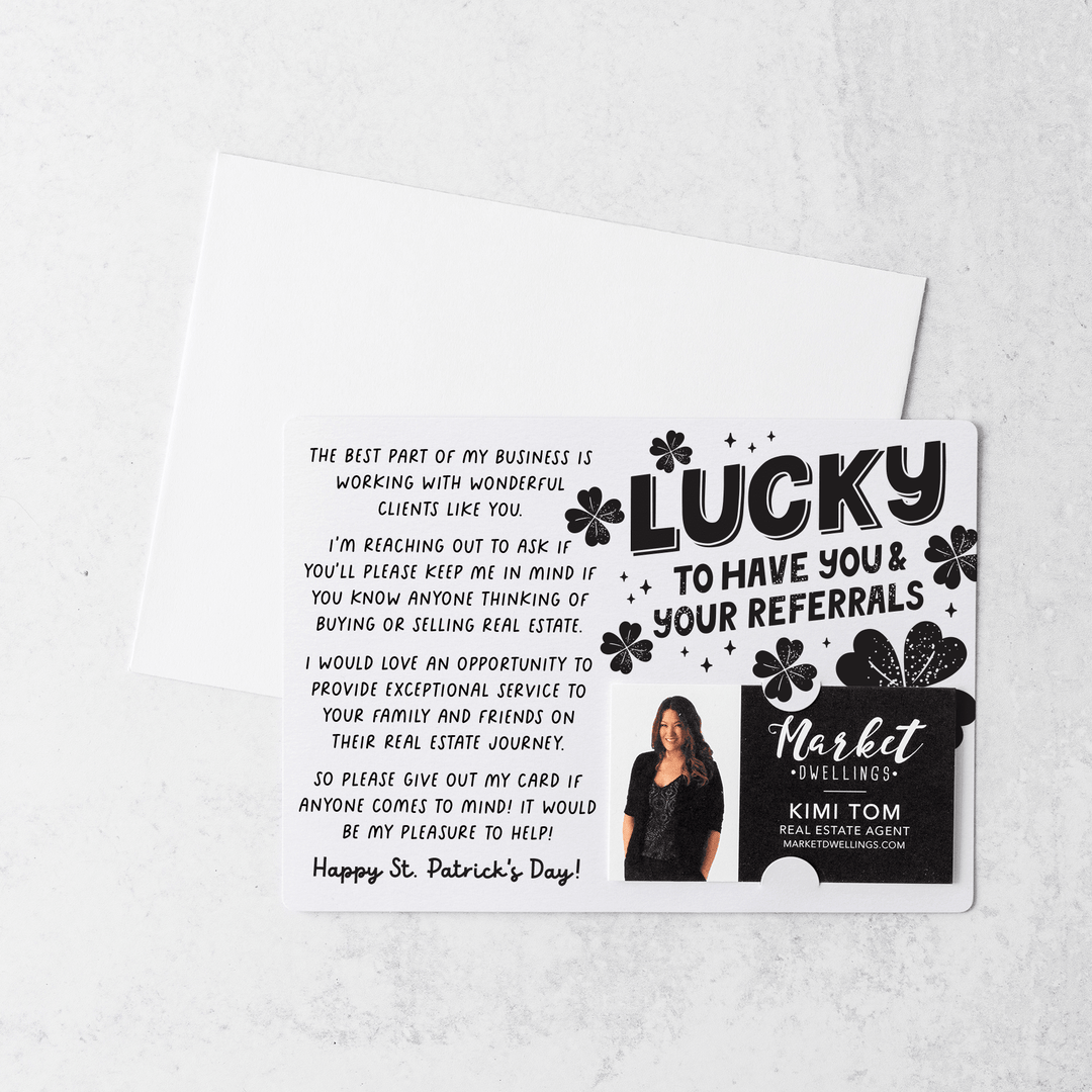 Set of Lucky To Have You & Your Referrals | St. Patrick's Day Mailers | Envelopes Included | M121-M003 Mailer Market Dwellings WHITE  
