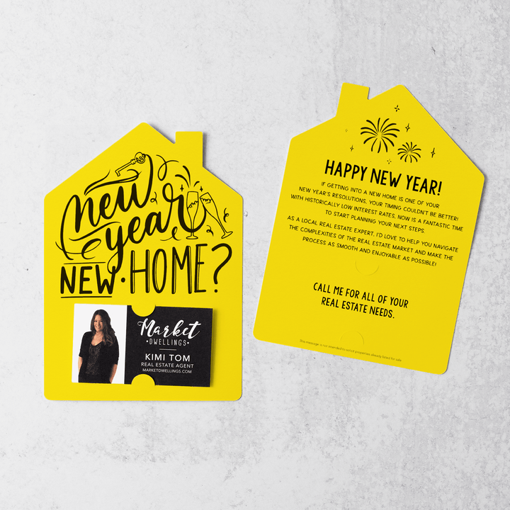 Set of New Year, New Home New Years Mailer | Envelopes Included | M28-M001 Mailer Market Dwellings LEMON  