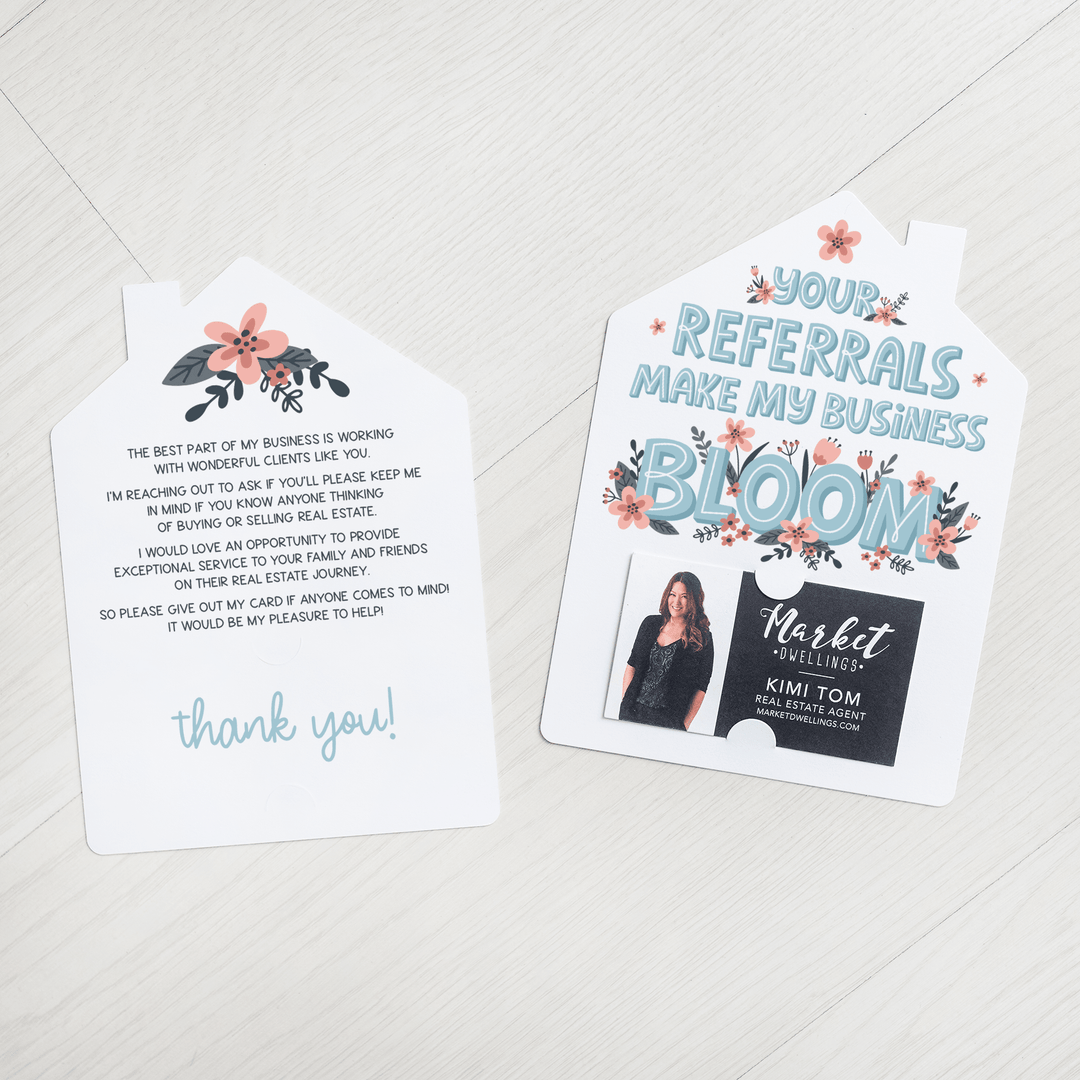 Set of Your Referrals Make My Business Bloom Mailers | Envelopes Included | M29-M001 - Market Dwellings