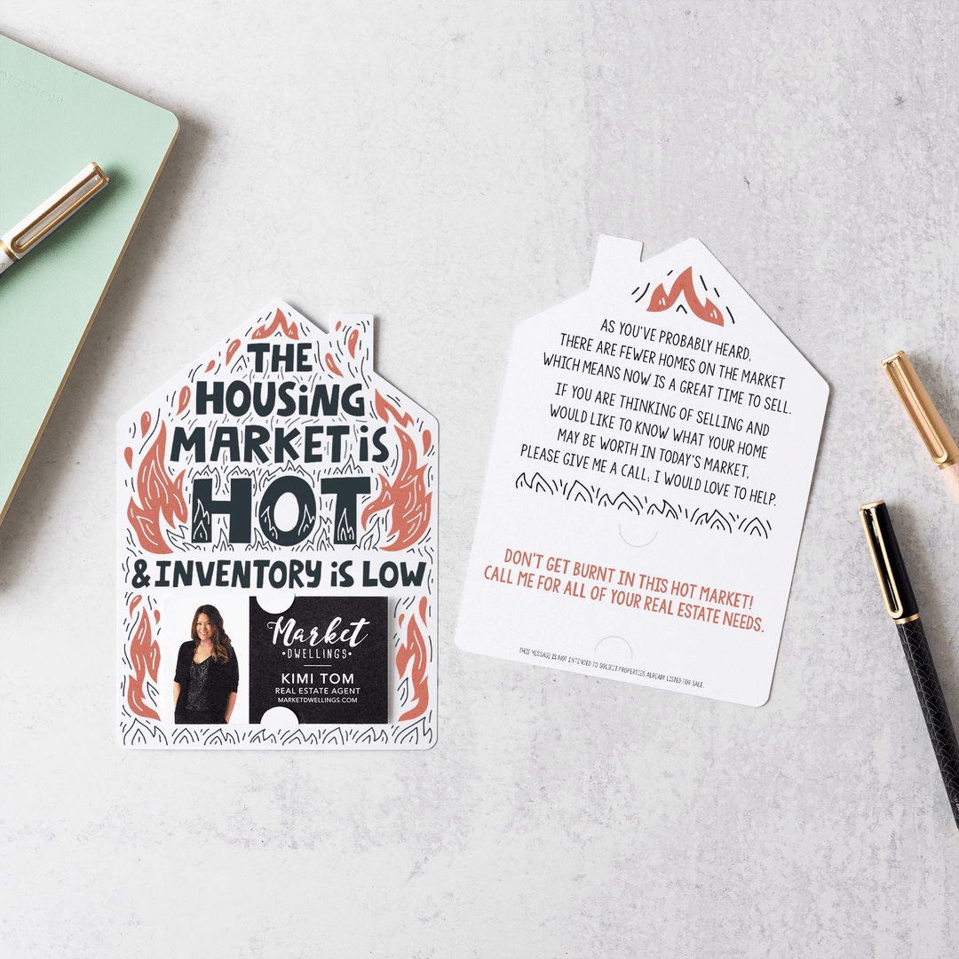 Set of The Housing Market is Hot and Inventory is Low Double Sided Mailers | Envelopes Included | M32-M001 - Market Dwellings