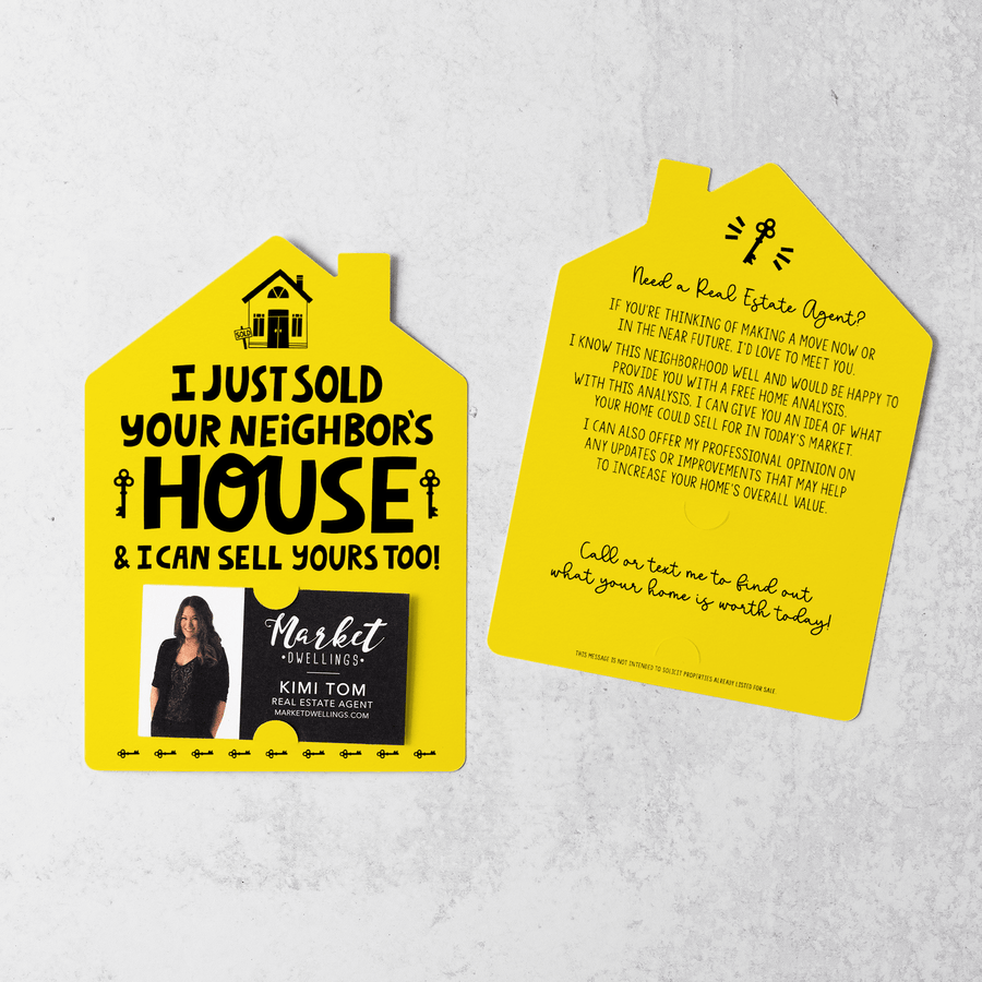 Set of I Just Sold Your Neighbor's House Real Estate Agent Mailers | Envelopes Included | M38-M001 Mailer Market Dwellings LEMON  