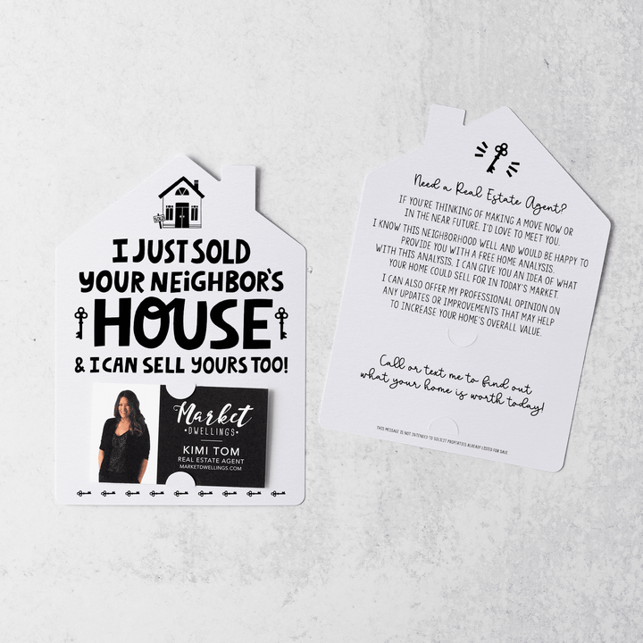 Set of I Just Sold Your Neighbor's House Real Estate Agent Mailers | Envelopes Included | M38-M001 Mailer Market Dwellings WHITE  
