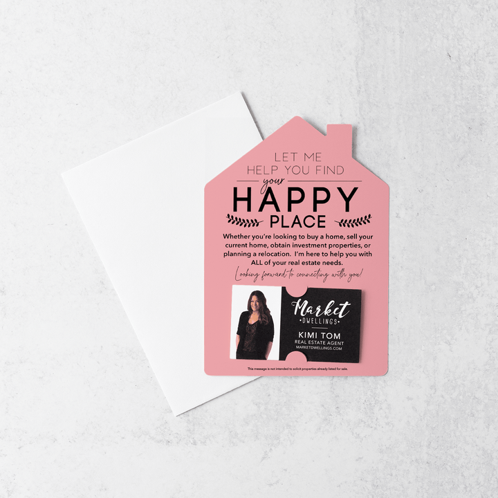 Set of Happy Place Real Estate Mailers | Envelopes Included | M4-M001 Mailer Market Dwellings LIGHT PINK  