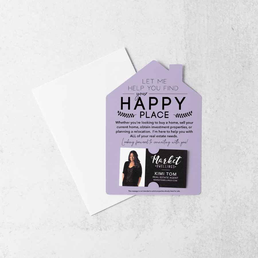 Set of Happy Place Real Estate Mailers | Envelopes Included | M4-M001 Mailer Market Dwellings LIGHT PURPLE  